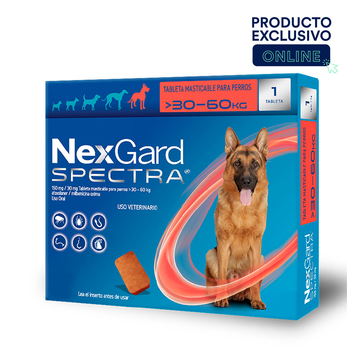 Nexgard Spectra Antiparasitario, Antipulgas, - Tabletas masticables (Todos los tamaños)