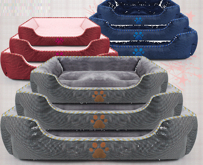 Cama rectangular suave para perros y gatos